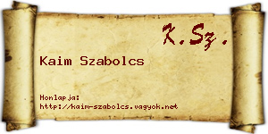 Kaim Szabolcs névjegykártya